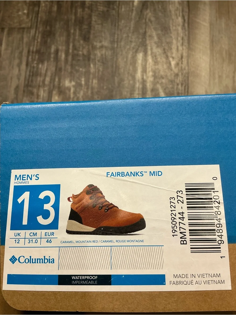 Columbia Men's Brown Hiking Boot with Red Laces Size 13